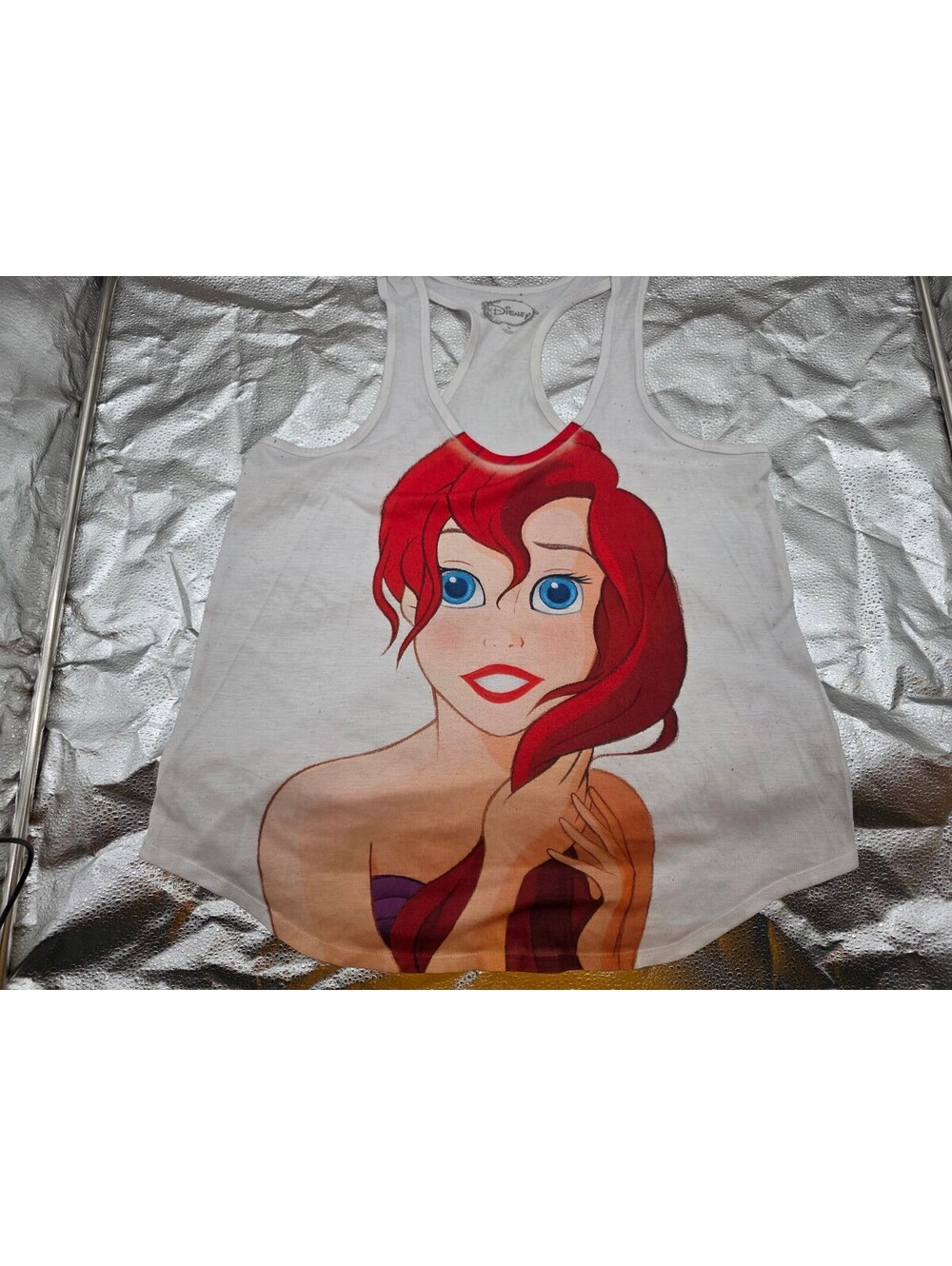 Disney The Little Mermaid Ariel White Racerback Tank Top XL